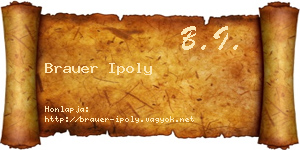 Brauer Ipoly névjegykártya
